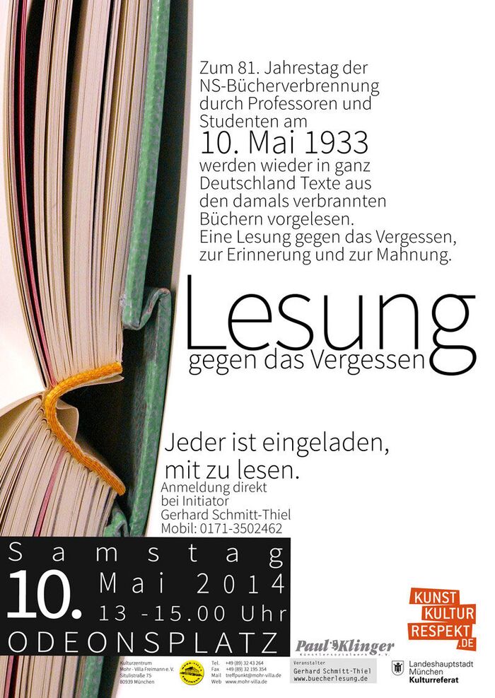 Plakat zur Veranstaltung: Bücher aus dem Feuer