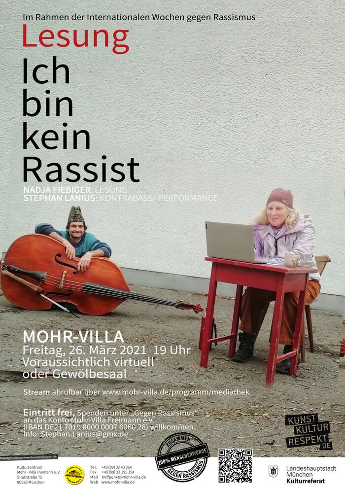 Plakat zur Veranstaltung: Ich bin kein Rassist