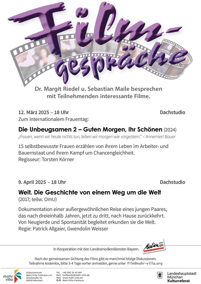 Plakat zur Veranstaltung: Filmgespräche: WEIT. Die Geschichte von einem Weg um die Welt.