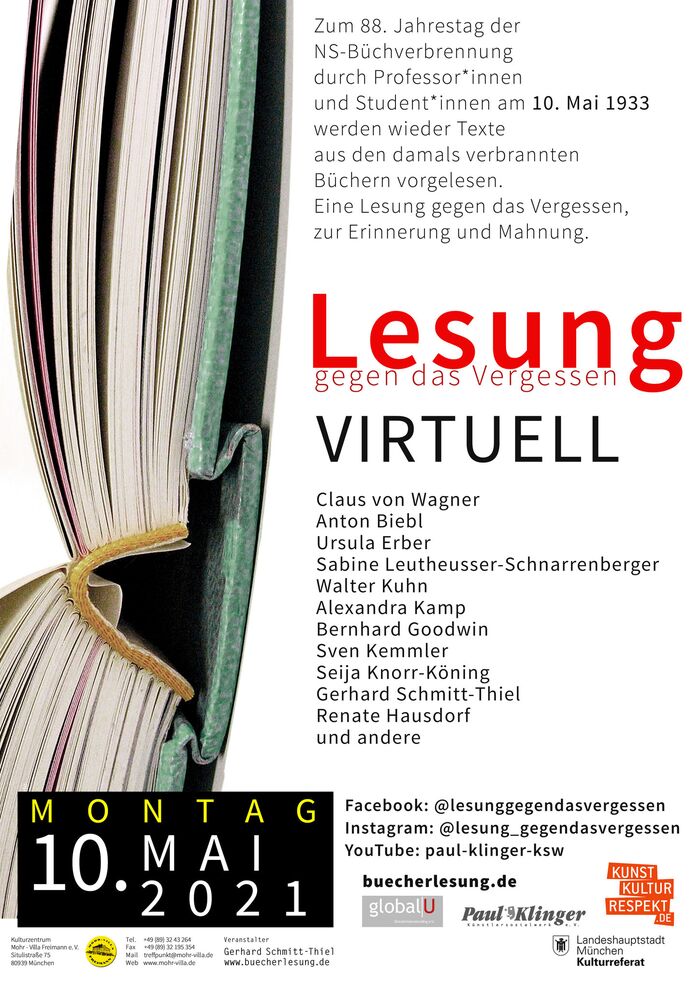 Plakat zur Veranstaltung: Bücher aus dem Feuer
