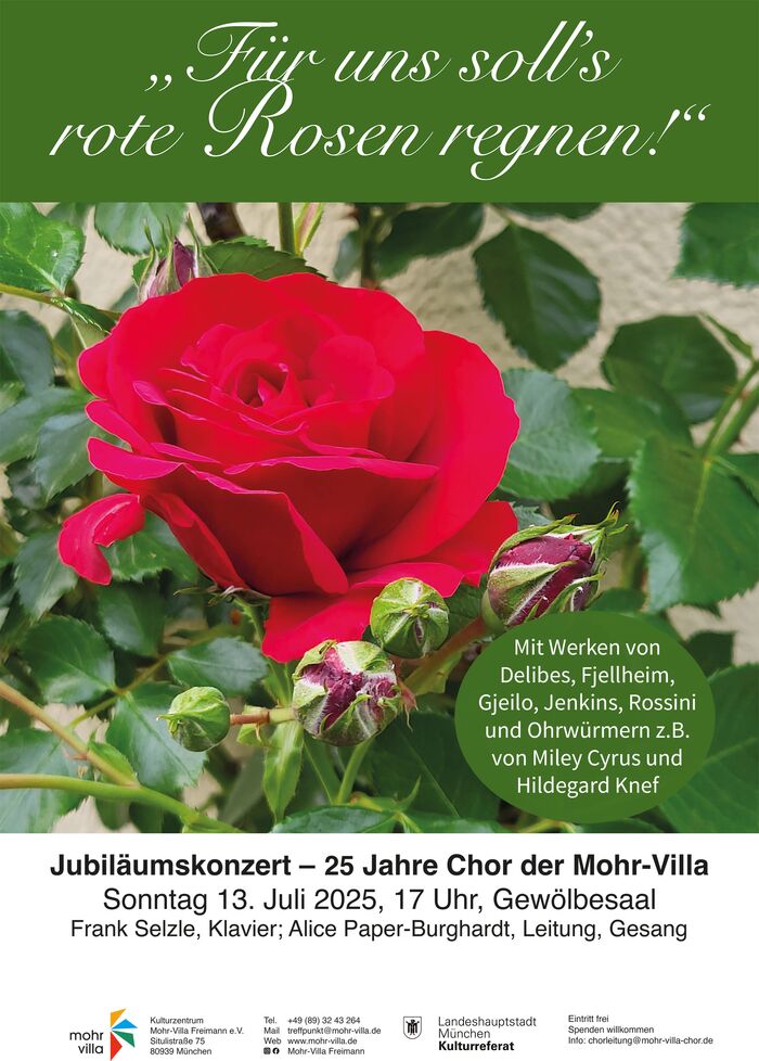 Plakat zur Veranstaltung: Musik für Alle: „Für uns soll’s rote Rosen regnen!“