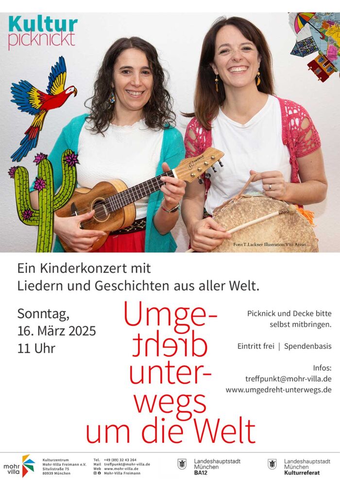 Plakat zur Veranstaltung: Kultur picknickt: Umgedreht unterwegs um die Welt