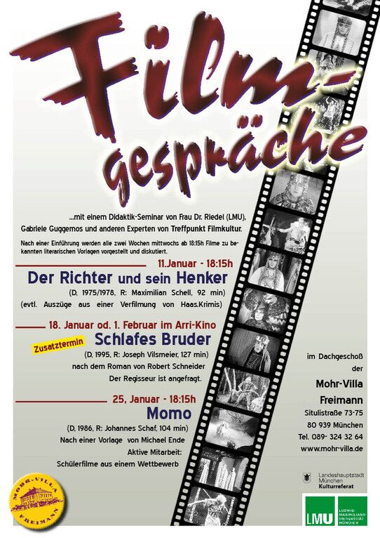 Plakat zur Veranstaltung: Der Richter und sein Henker