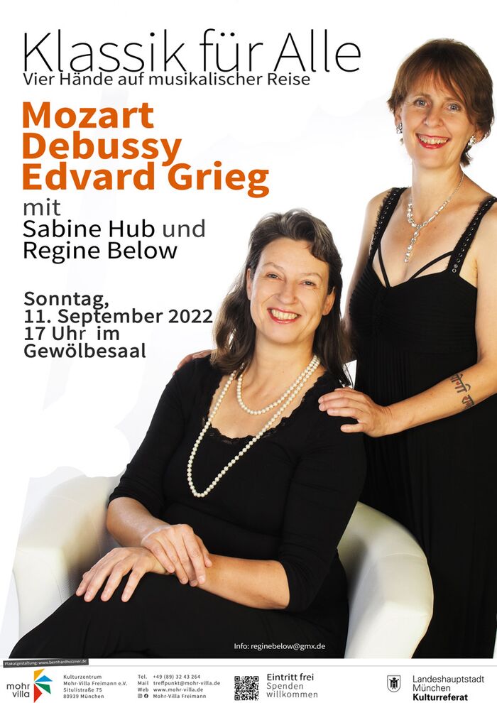 Plakat zur Veranstaltung: Klassik für Alle: Vier Hände auf musikalischer Reise