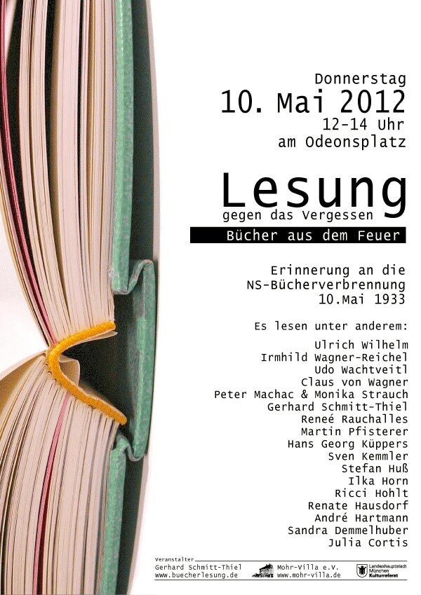 Plakat zur Veranstaltung: Bücher aus dem Feuer