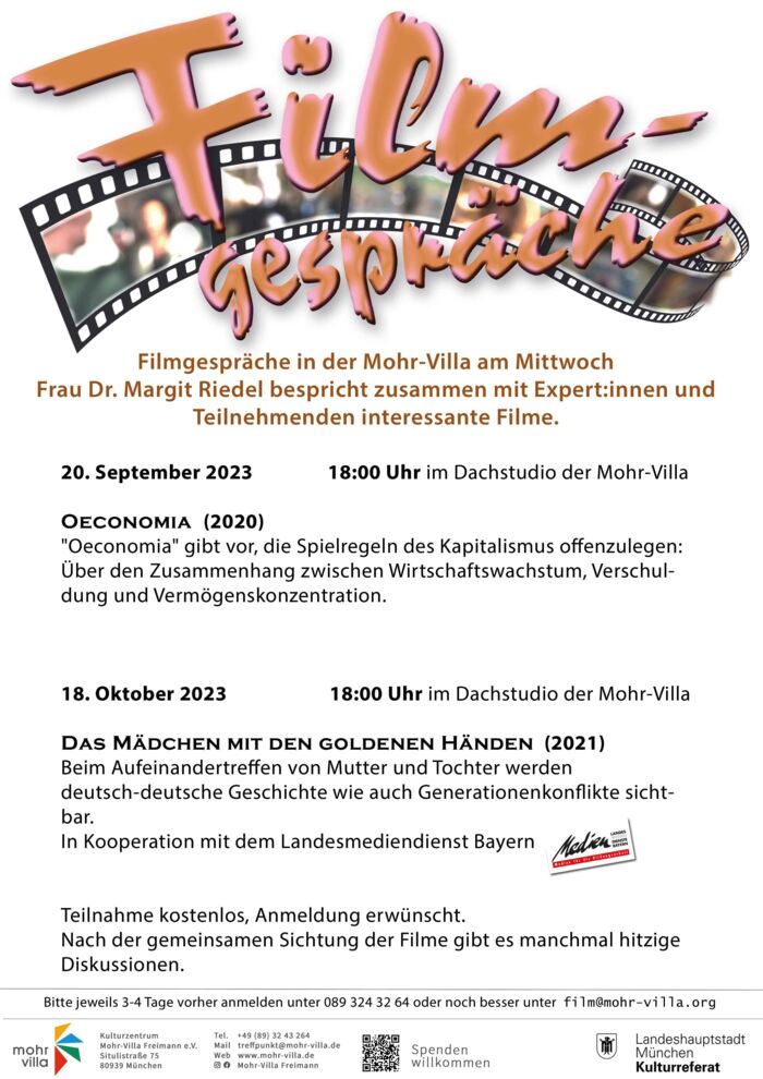 Plakat zur Veranstaltung: Filmgespräche: Das Mädchen mit den goldenen Händen (2021)