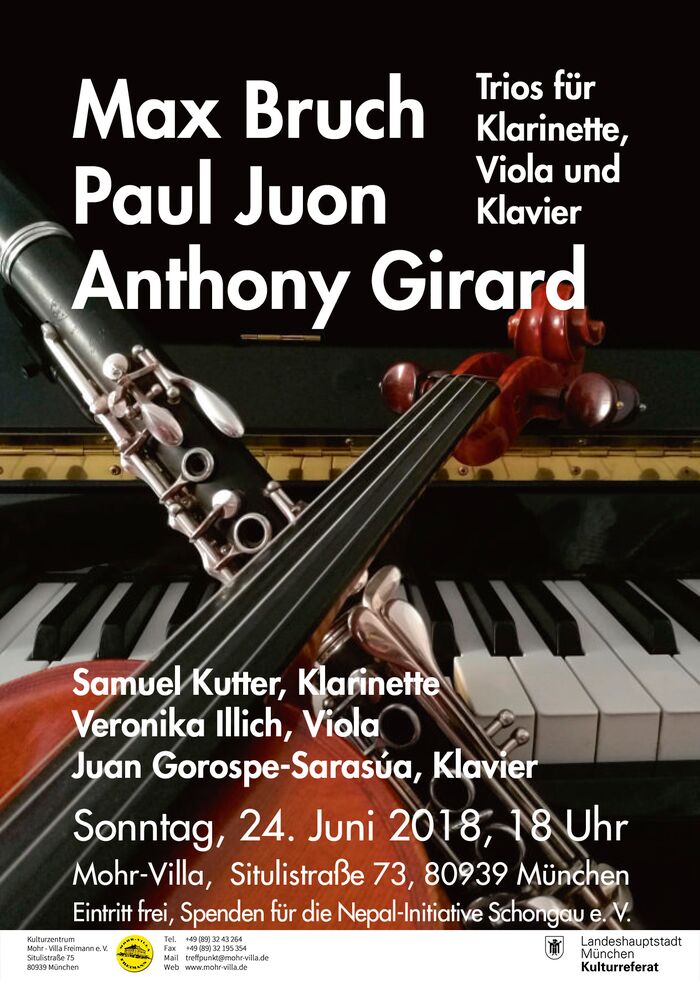 Plakat zur Veranstaltung: Samuel Kutter, Veronika Illich und  Juan  Gorospe