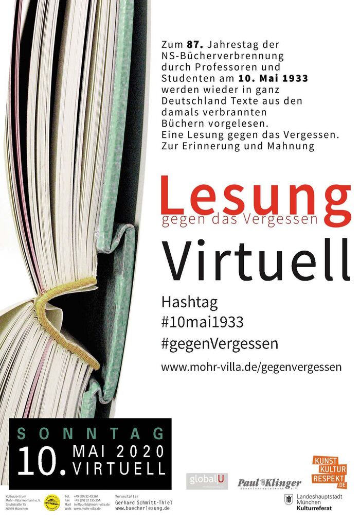 Plakat zur Veranstaltung: Bücher aus dem Feuer