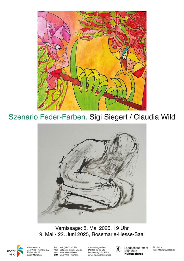 Plakat zur Veranstaltung: Ausstellung: Szenario Feder-Farben