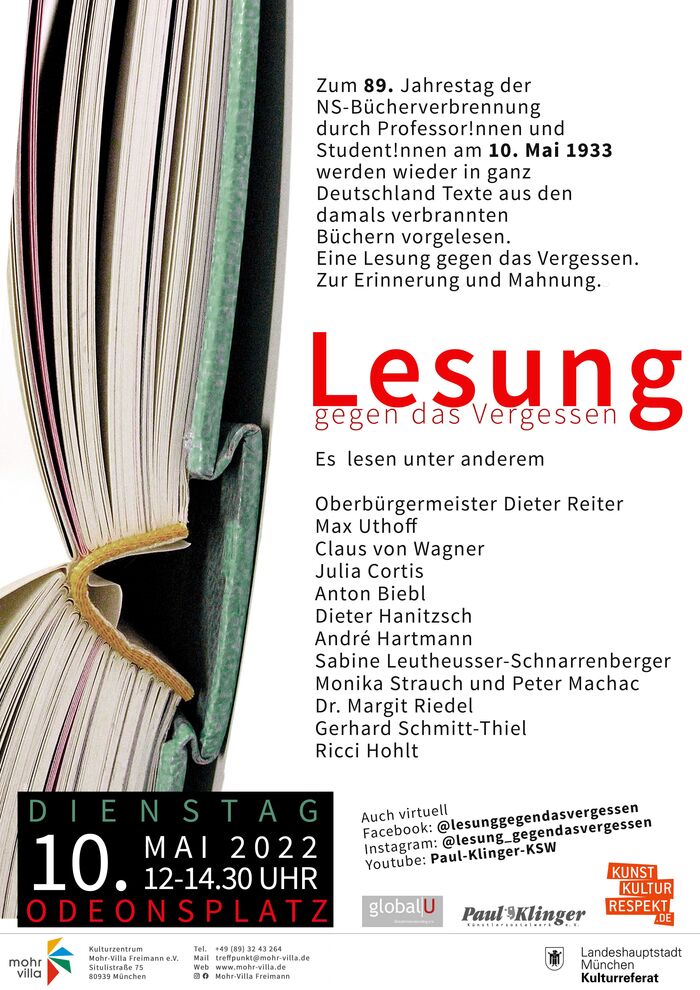 Plakat zur Veranstaltung: Bücher aus dem Feuer