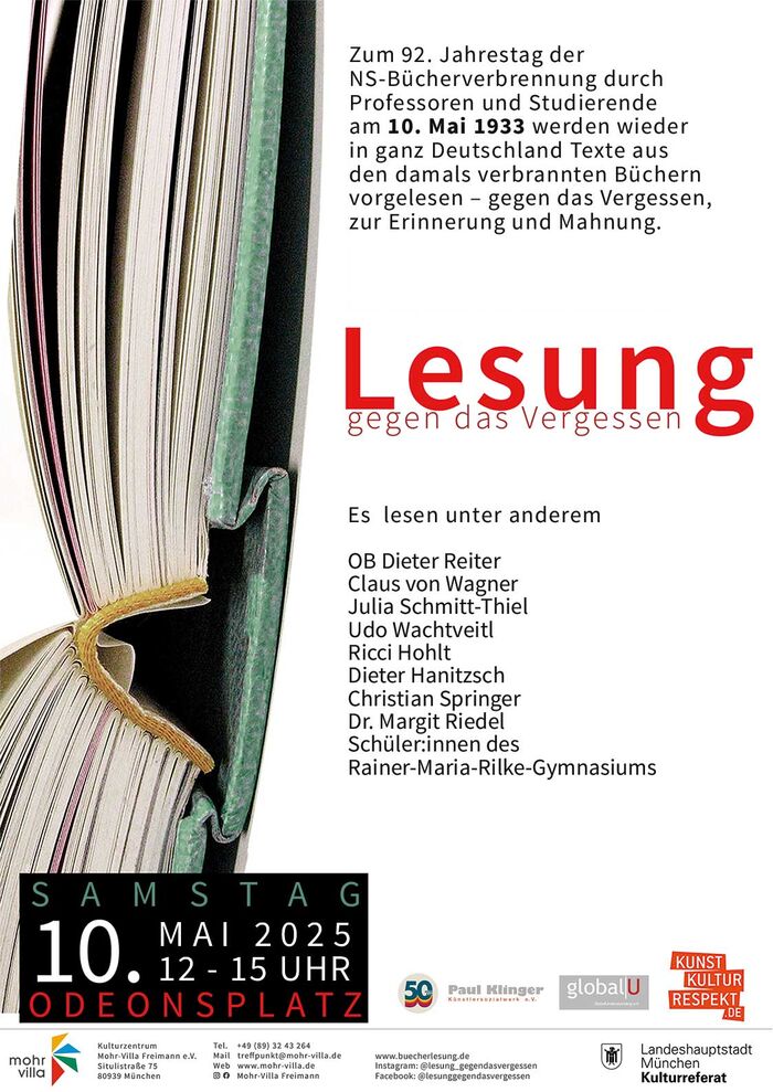 Plakat zur Veranstaltung: Bücher aus dem Feuer