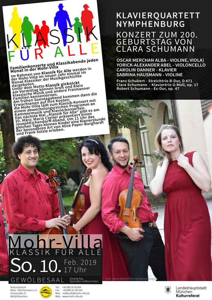 Plakat zur Veranstaltung: Klavierquartett Nymphenburg