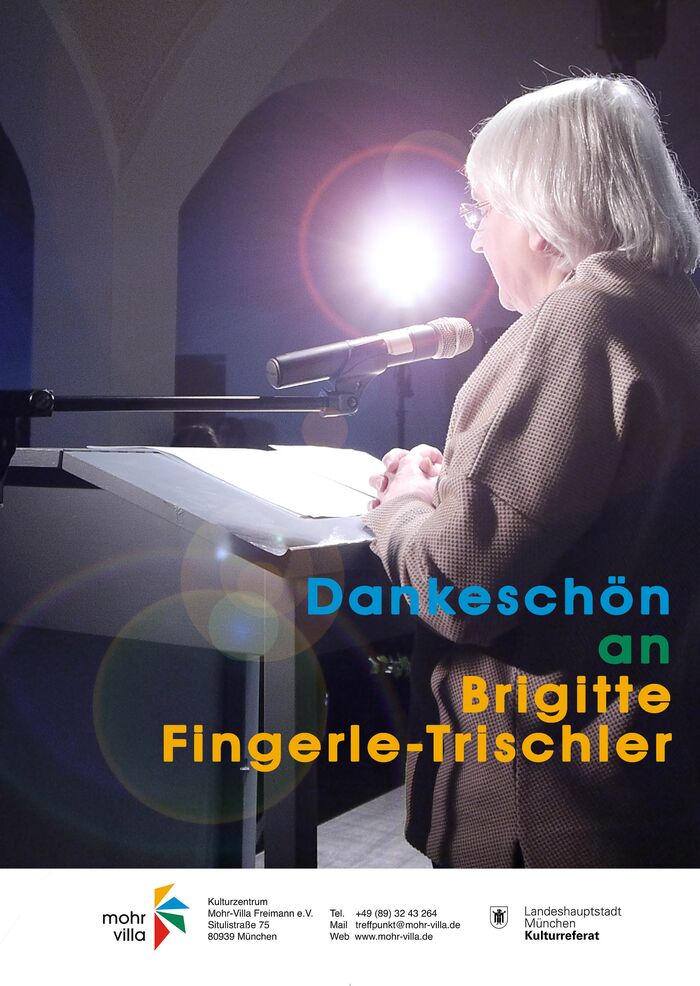 Plakat zur Veranstaltung: Dankeschön an Brigitte Fingerle-Trischler!