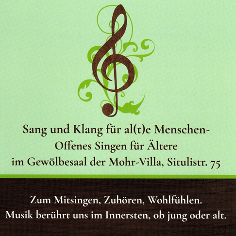 Veranstaltung Mohr-Villa: Offenes Singen für ältere Menschen