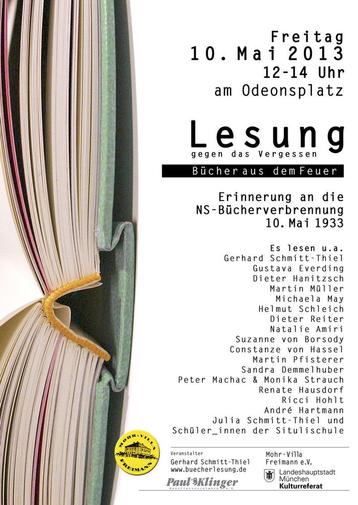 Plakat zur Veranstaltung: Bücher aus dem Feuer